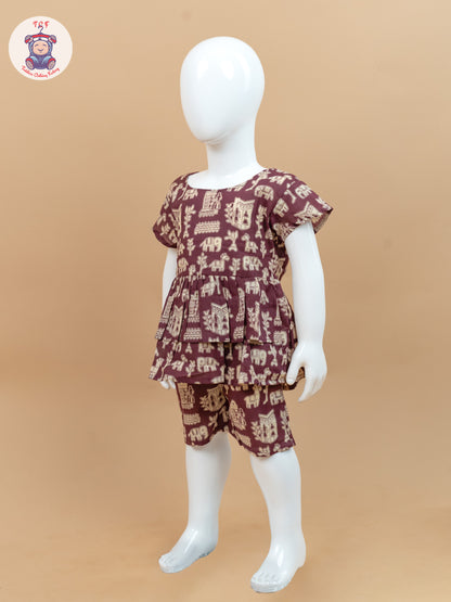 Wine & Cream - Ajrakh printed Co-ords Sets