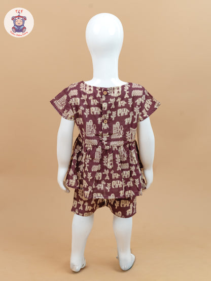 Wine & Cream - Ajrakh printed Co-ords Sets