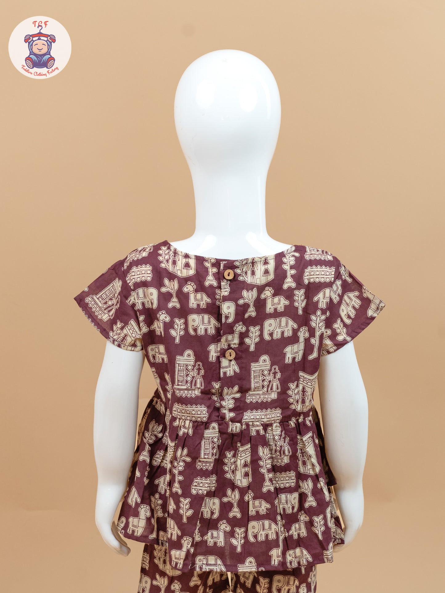 Wine & Cream - Ajrakh printed Co-ords Sets