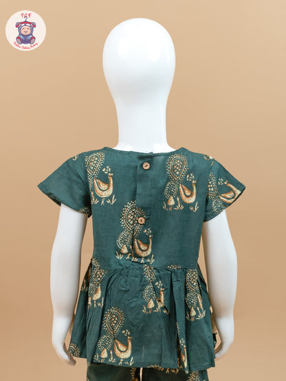 Teal Green - Ajrakh printed Co-ords Sets