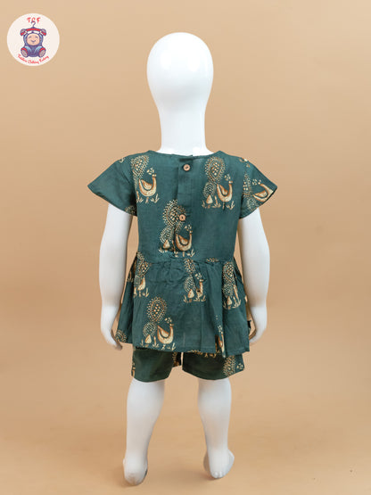 Teal Green - Ajrakh printed Co-ords Sets