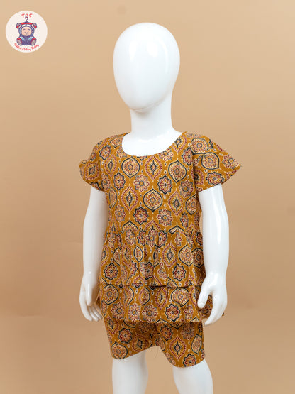 Mustard - Ajrakh printed Co-ords Sets