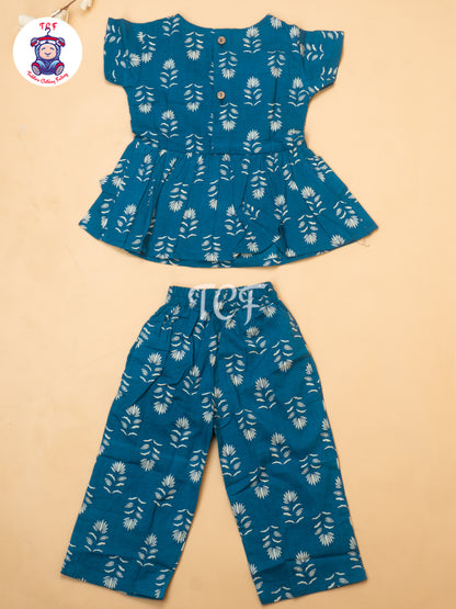 Peacock Blue - Jaipur Floral printed Co-ords Sets