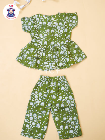 Mehandi Green - Jaipur Floral printed Co-ords Sets