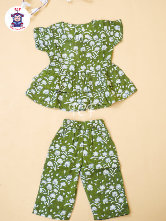 Mehandi Green - Jaipur Floral printed Co-ords Sets