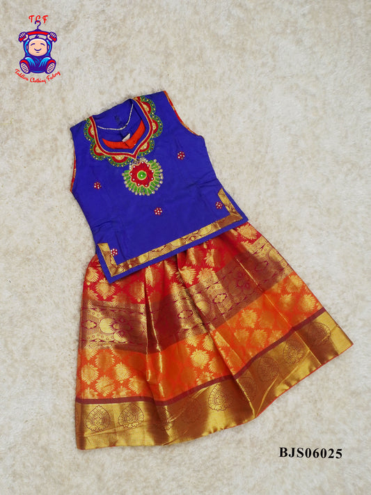 Blue & Orange - Pavadai Sattai