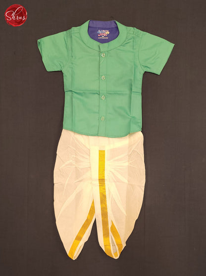 Green - Readymade Kids  Dhoti , Vesti Set - Shop on ShrusEternity.com
