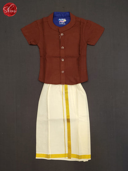 Maroon -Readymade Kids Dhoti , Vesti Dual Set - Shop on ShrusEternity.com