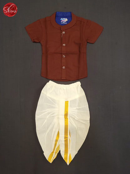 Maroon -Readymade Kids Dhoti , Vesti Dual Set - Shop on ShrusEternity.com