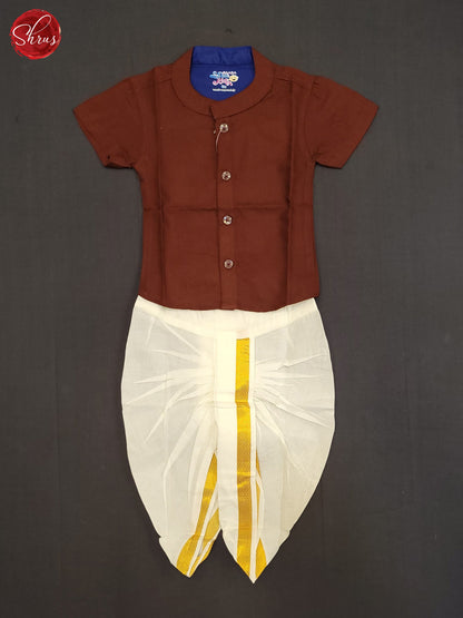 Maroon -Readymade Kids Dhoti , Vesti Dual Set - Shop on ShrusEternity.com