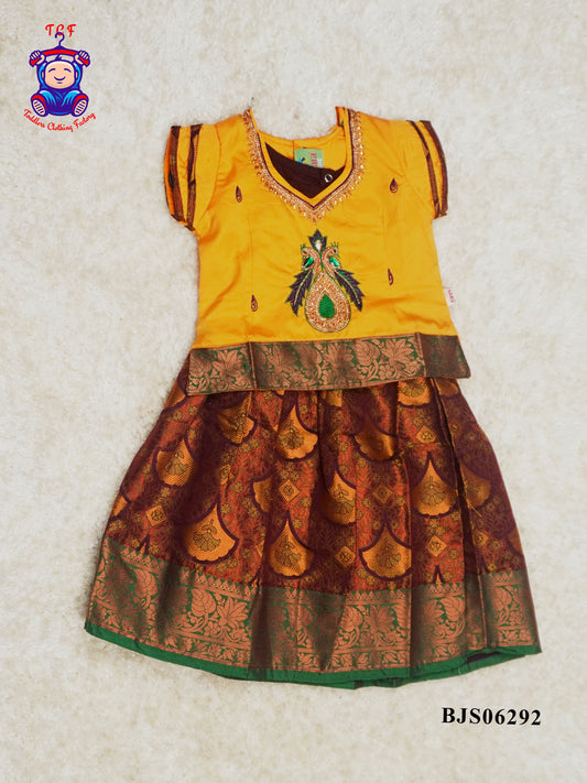Yellow & Brown - Pavadai Sattai