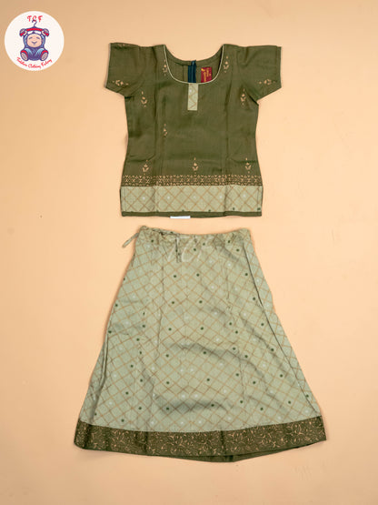 Light Green Cotton Pavadai Sattai