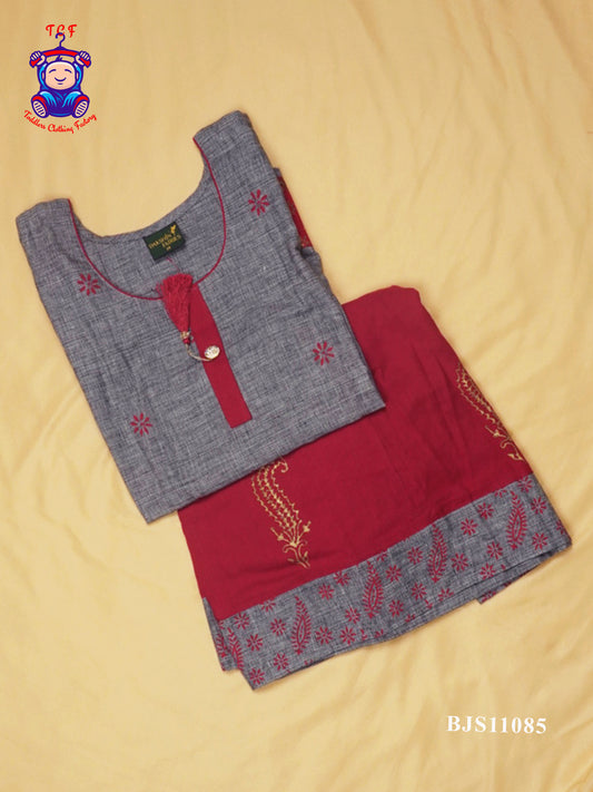 Grey & Maroon - Pavadai Sattai