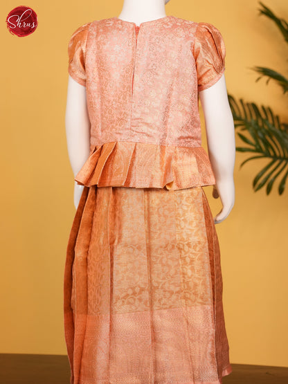 Peach - Readymade Kids Pavadai Set - Shop on ShrusEternity.com
