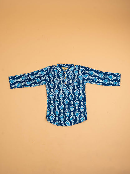Indiogo - Boys Printed Short Kurta