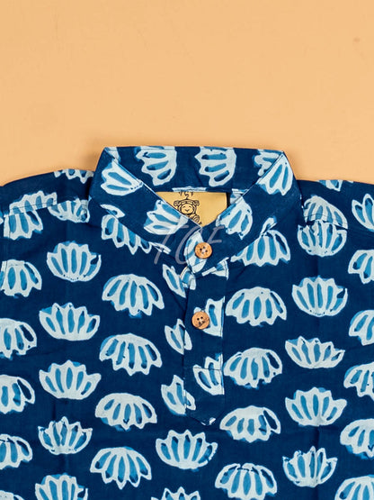 Indiogo - Boys Printed Short Kurta