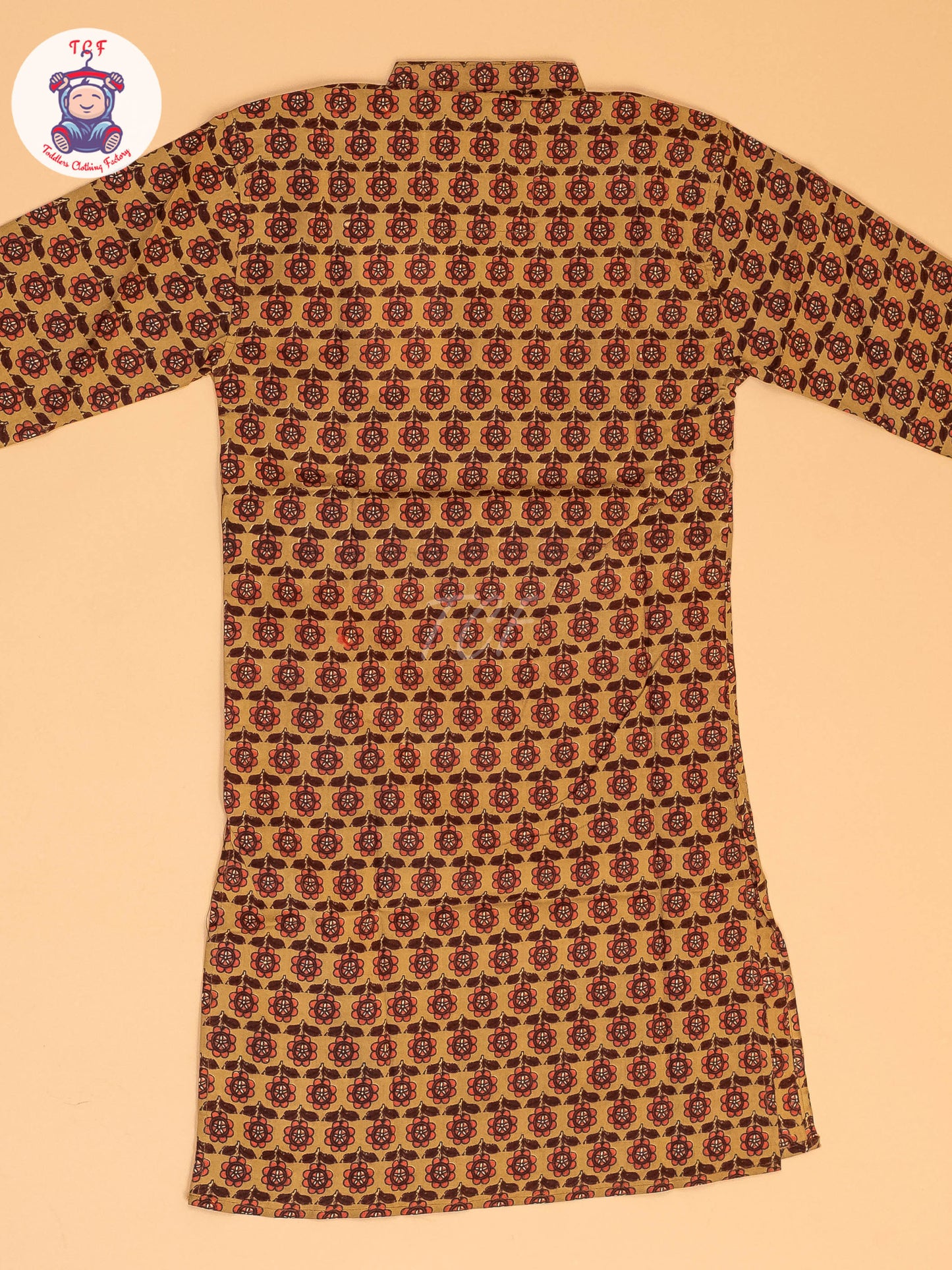 Mustard & Maroon - Boys Printed Long  Kurta