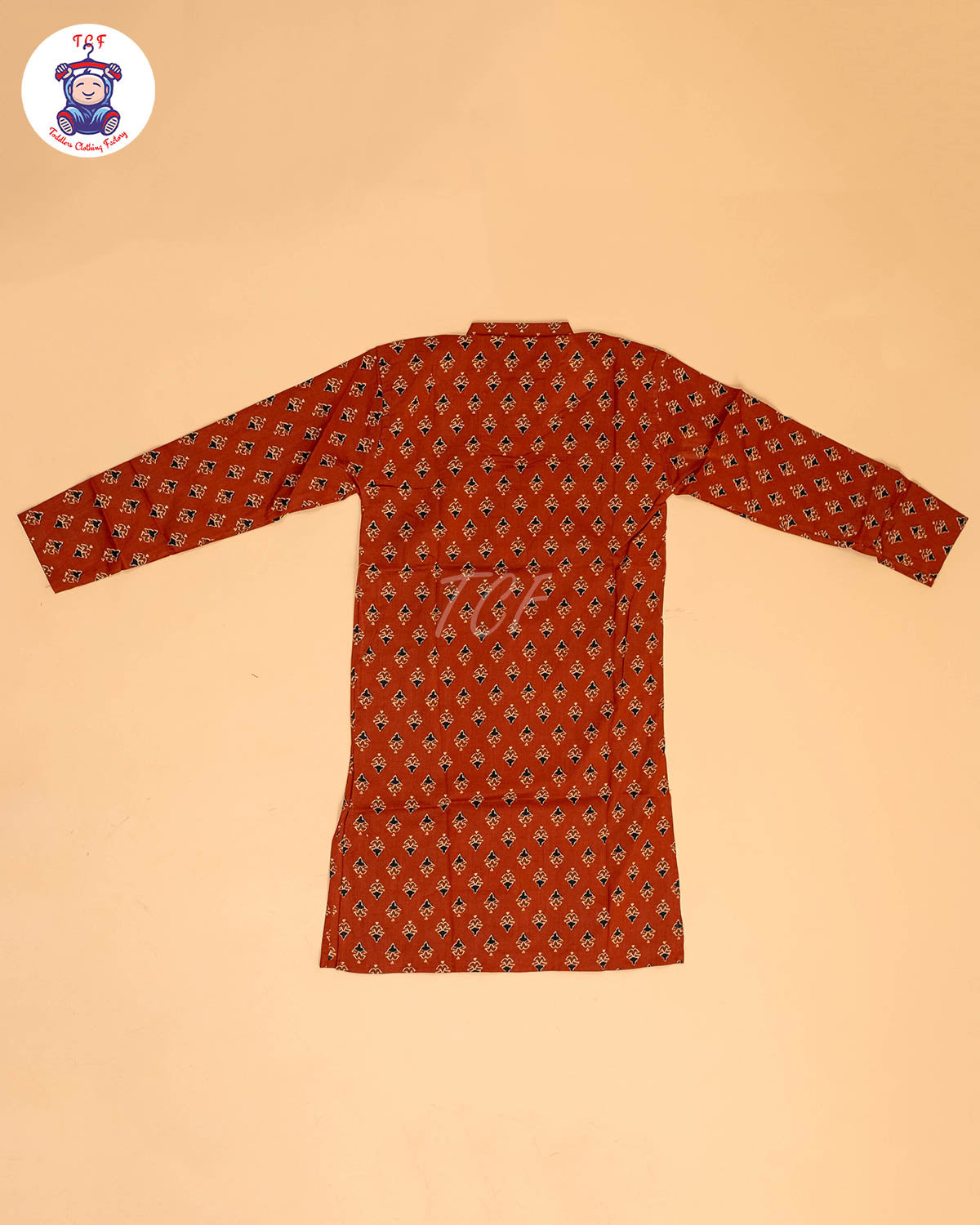 Maroon & Black - Boys Printed Long  Kurta