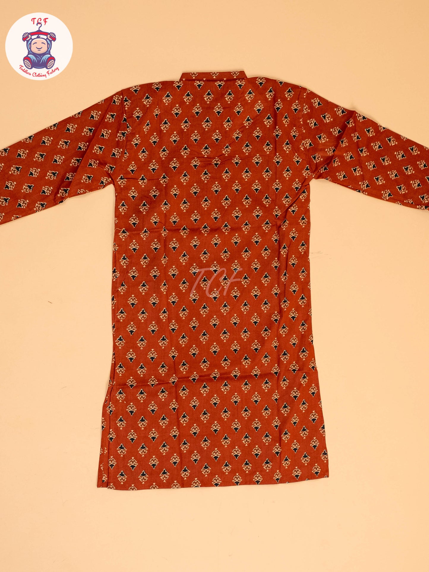 Maroon & Black - Boys Printed Long  Kurta