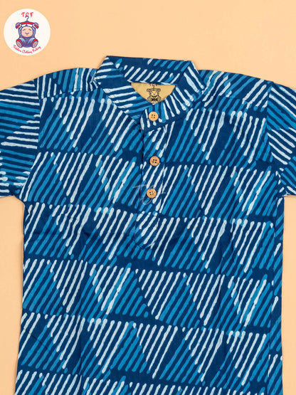 Indiogo - Boys Printed Short Kurta