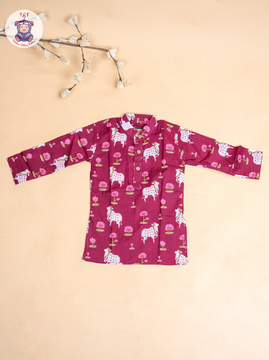 Majentha - Boys Printed Long Kurta