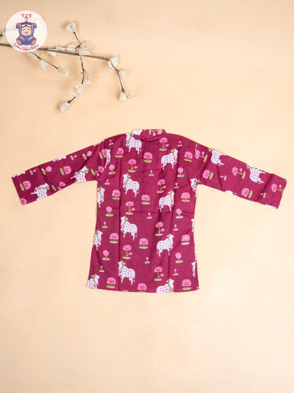 Majentha - Boys Printed Long Kurta