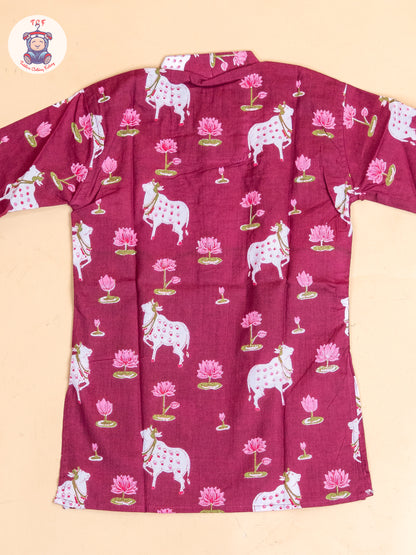 Majentha - Boys Printed Long Kurta