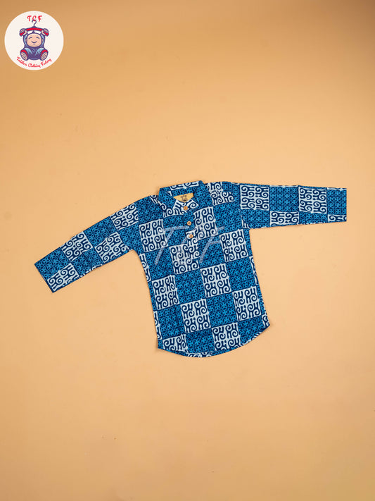 Indiogo - Boys Printed Short Kurta