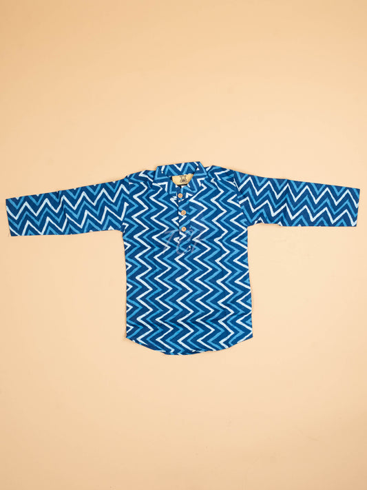Indiogo - Boys Printed Short Kurta