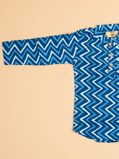 Indiogo - Boys Printed Short Kurta