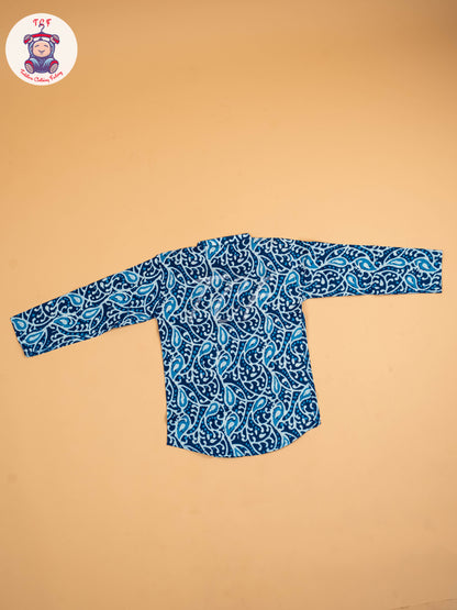 Indiogo - Boys Printed Short Kurta