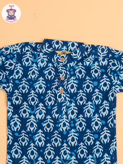 Indiogo - Boys Printed Short Kurta