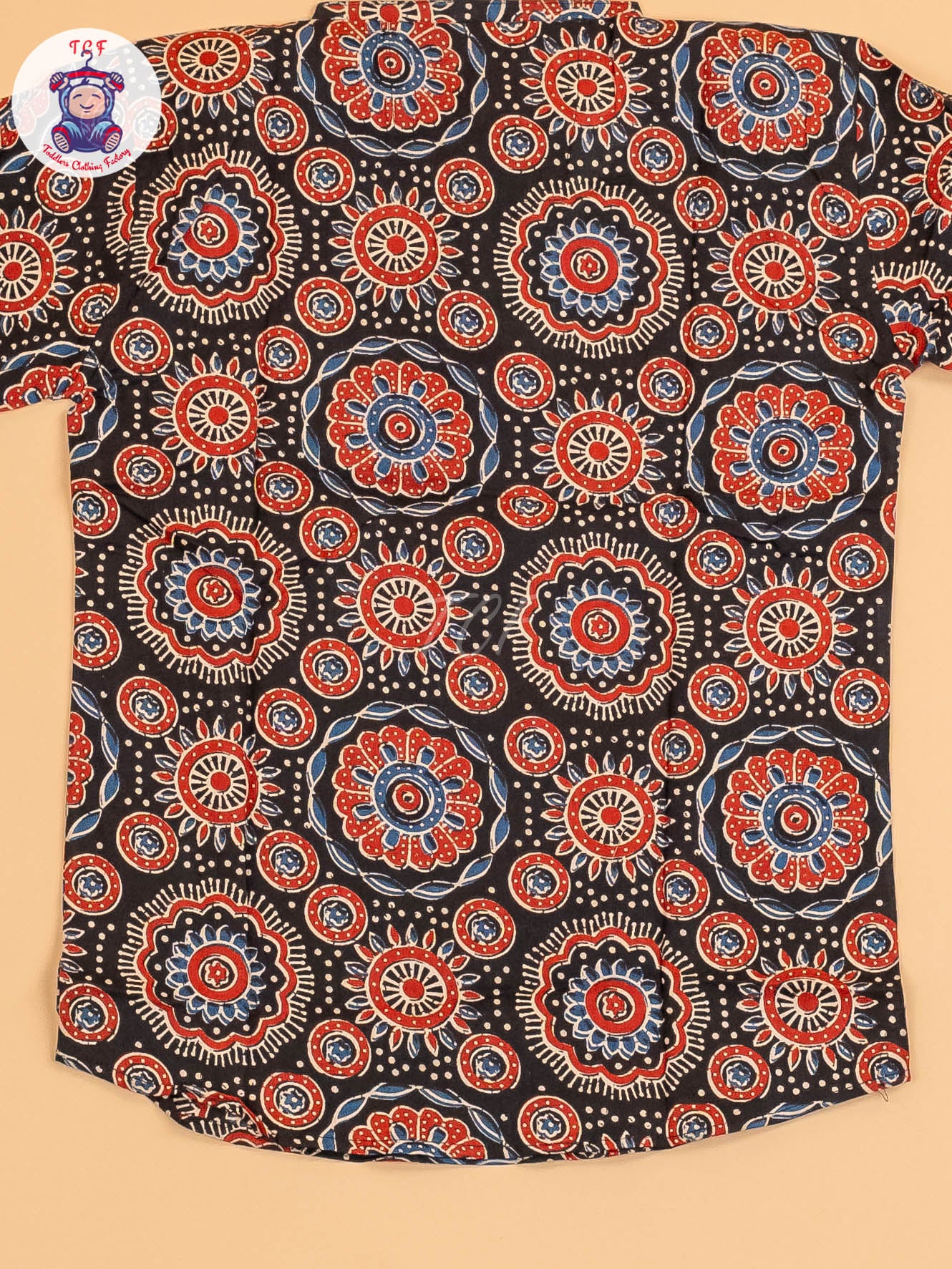 Black & Maroon - Boys Printed Short Kurta