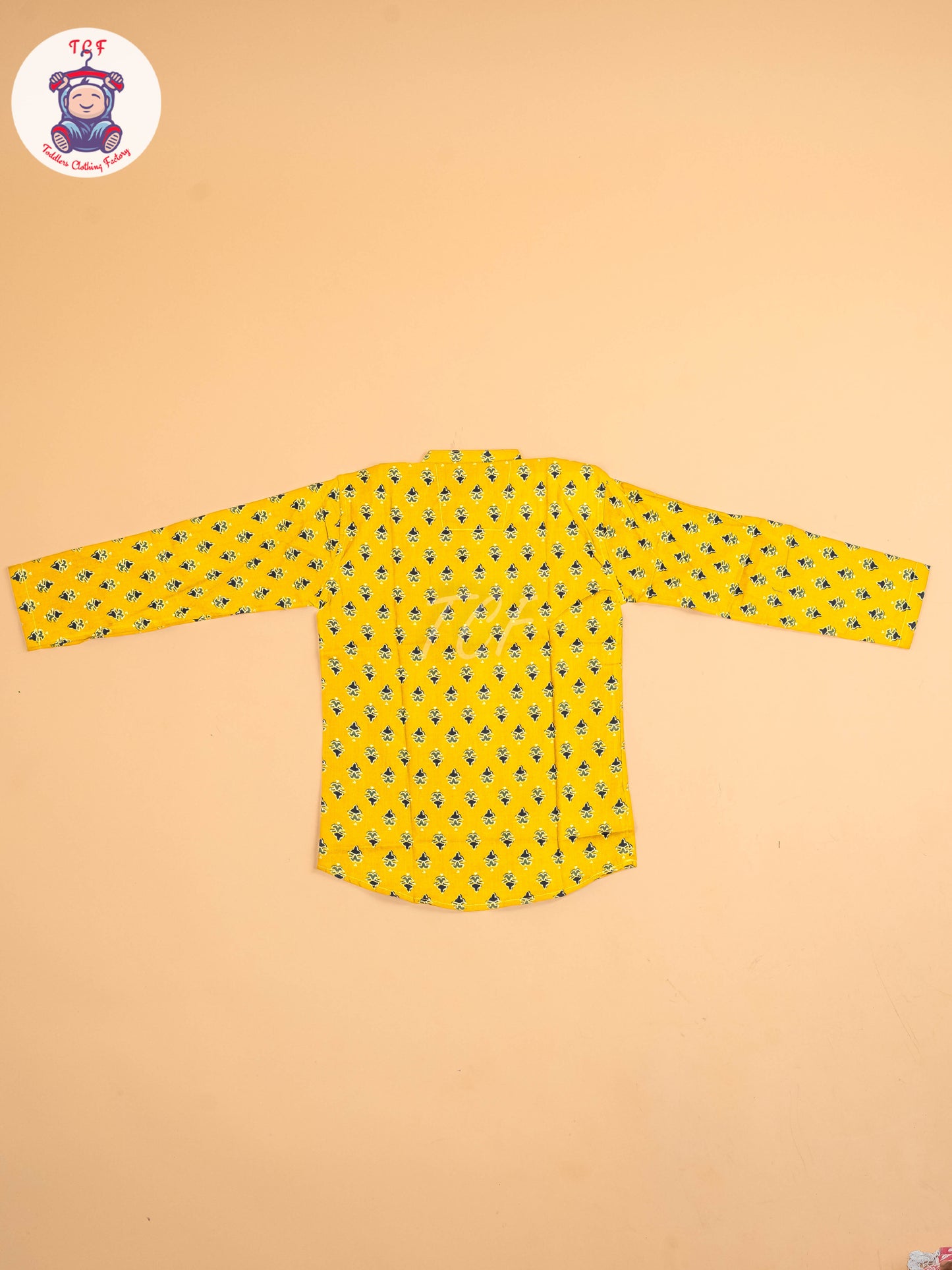 Mustard & Black - Boys Printed Short Kurta