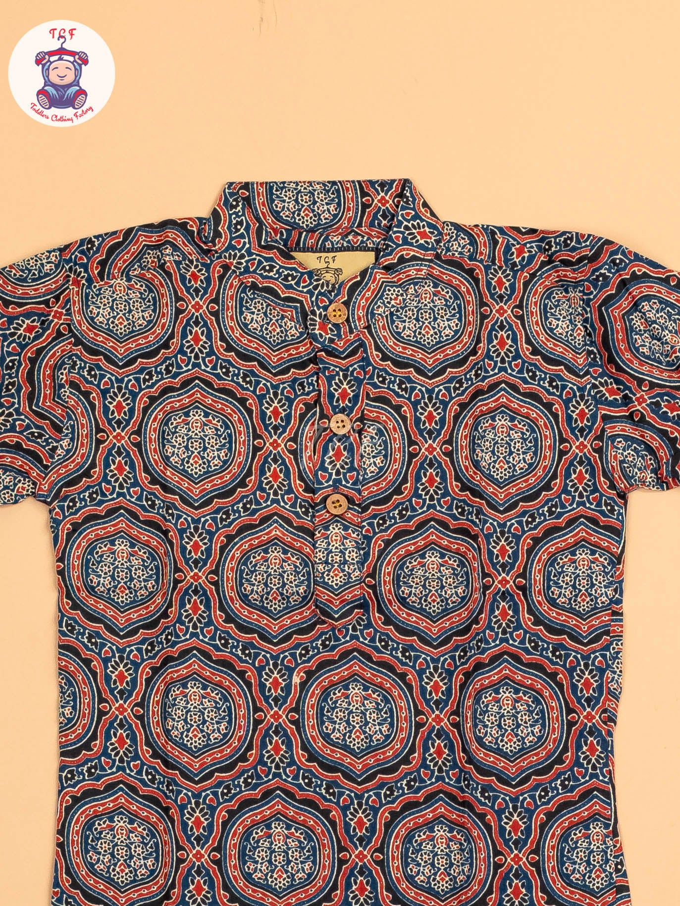 Black & Maroon - Boys Printed Short Kurta