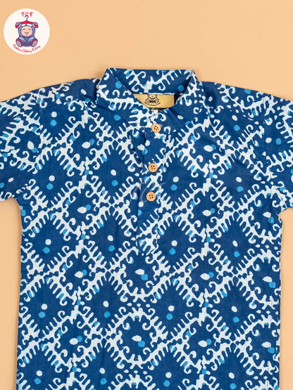 Indiogo - Boys Printed Short Kurta