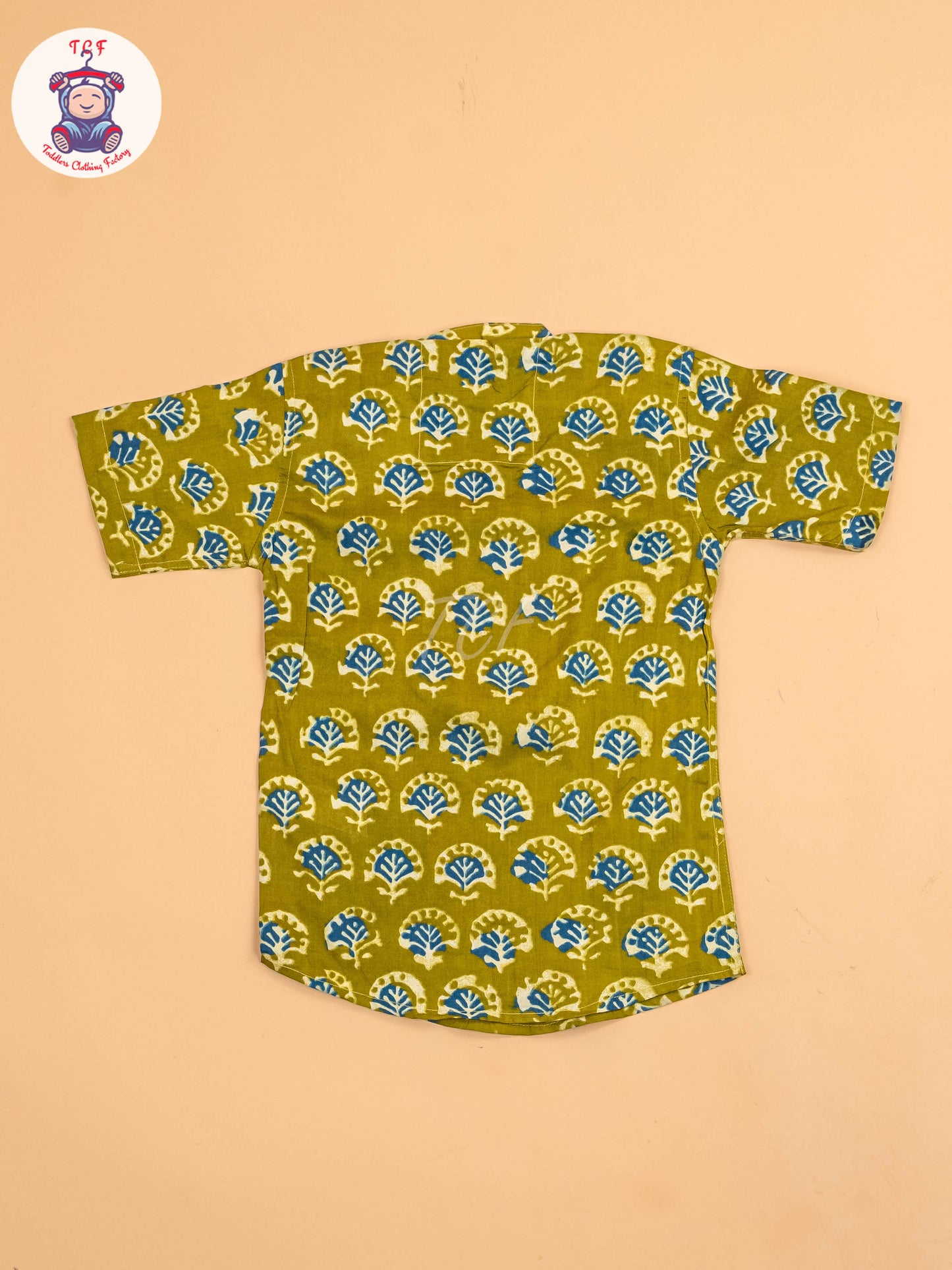 Green & Blue - Boys Printed Short Kurta