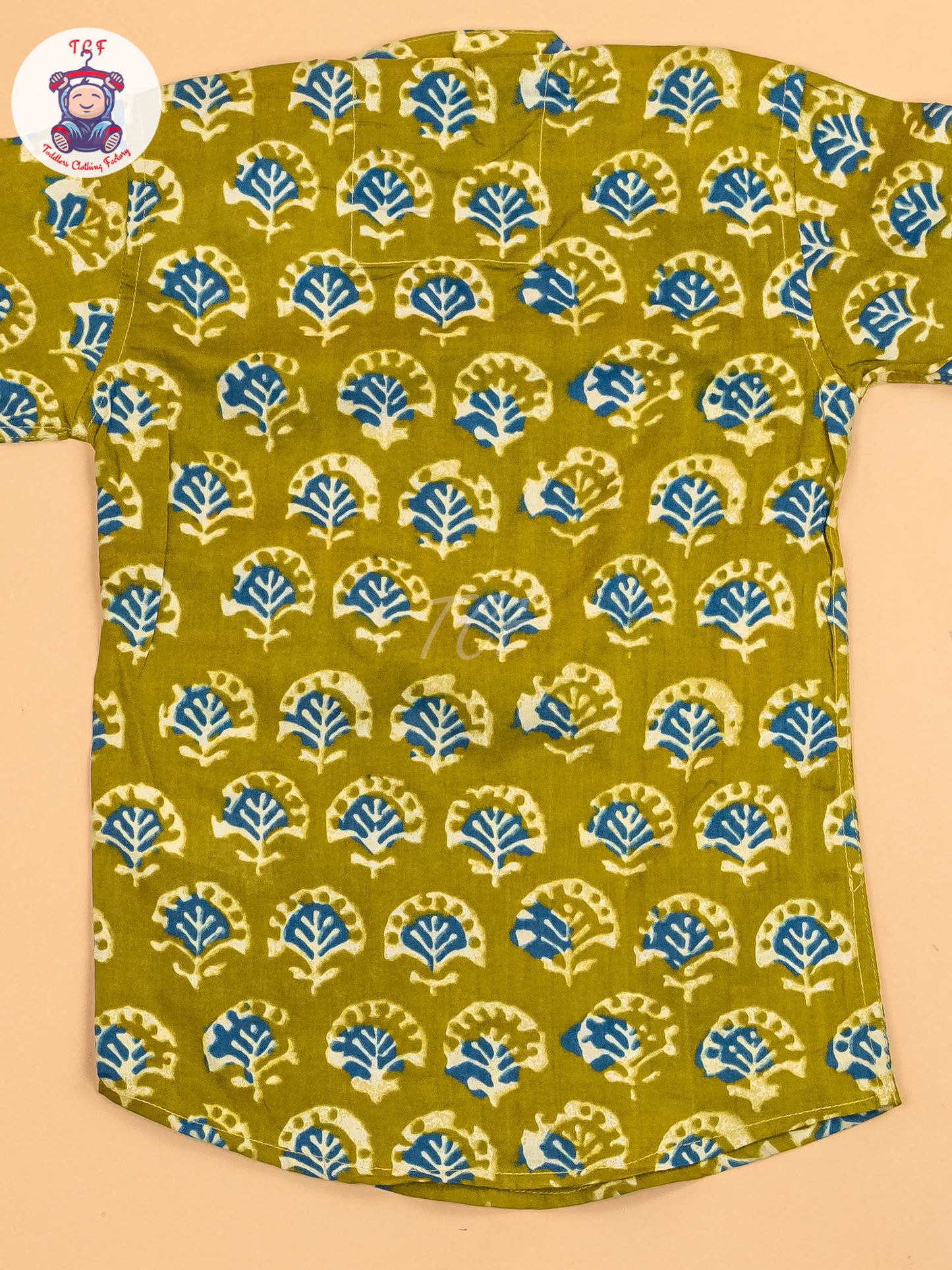 Green & Blue - Boys Printed Short Kurta