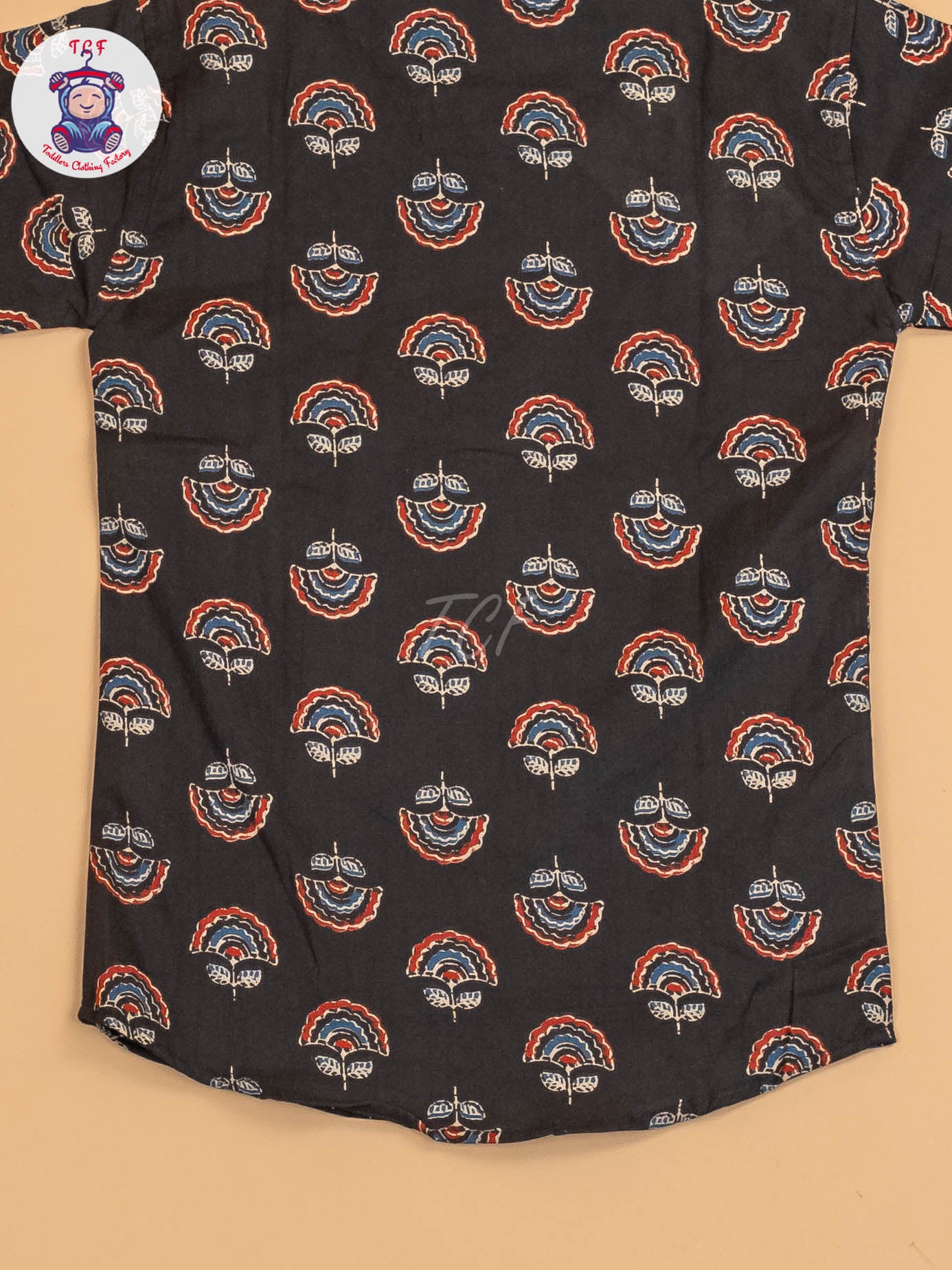 Black & Maroon - Boys Printed Short Kurta