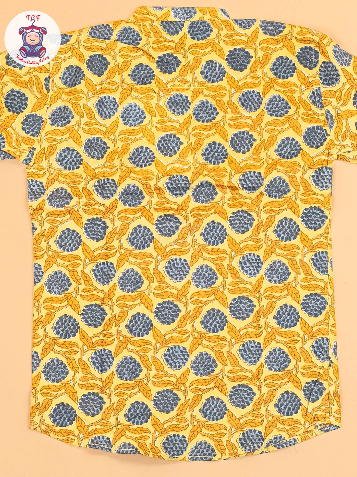 Yellow & Grey - Boys Printed Short Kurta