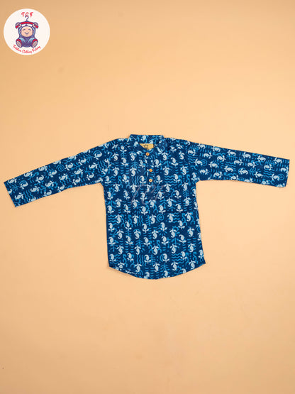 Indiogo - Boys Printed Short Kurta