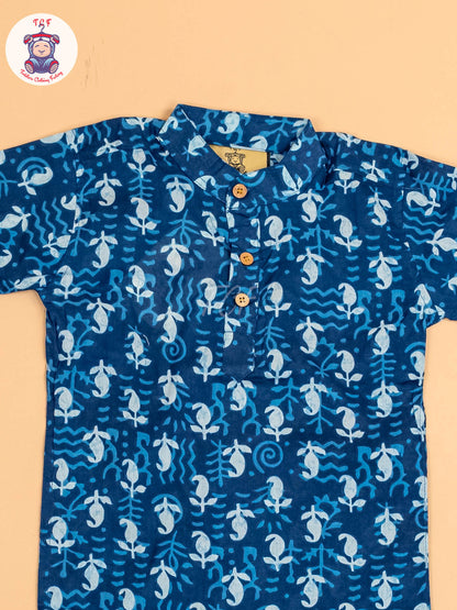 Indiogo - Boys Printed Short Kurta