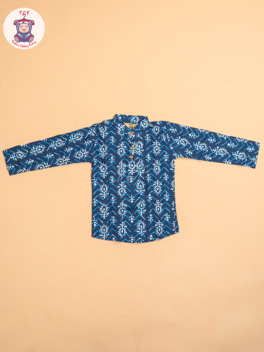 Indiogo - Boys Printed Short Kurta