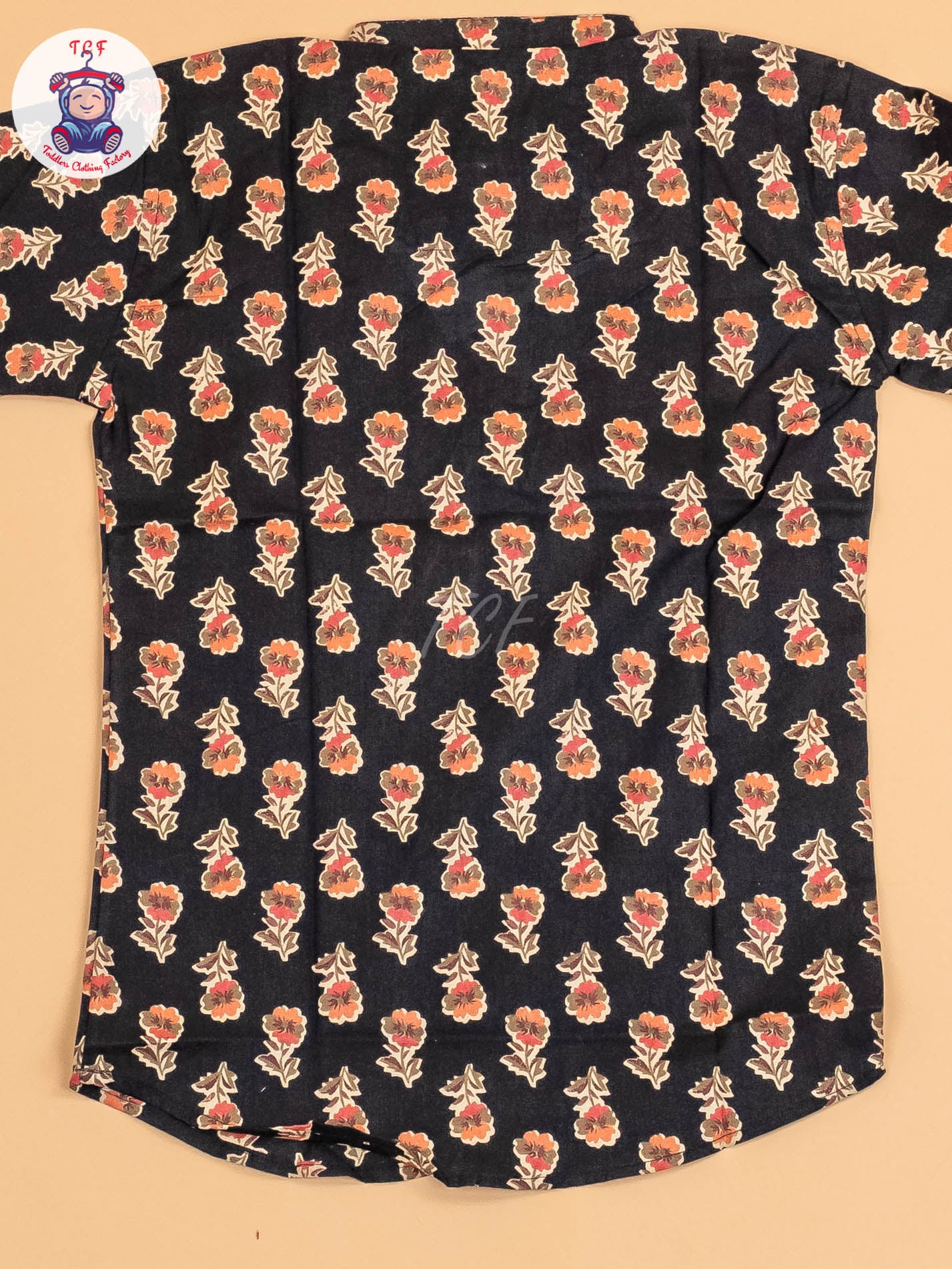 Black  & Brown - Boys Printed Short Kurta