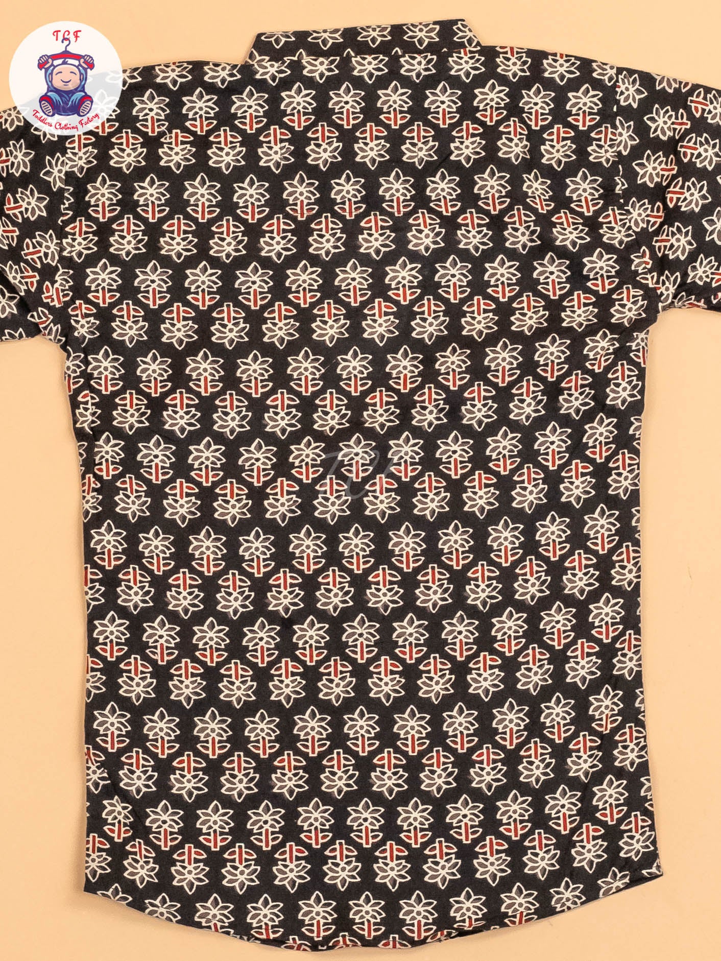 Black & Maroon - Boys Printed Short Kurta