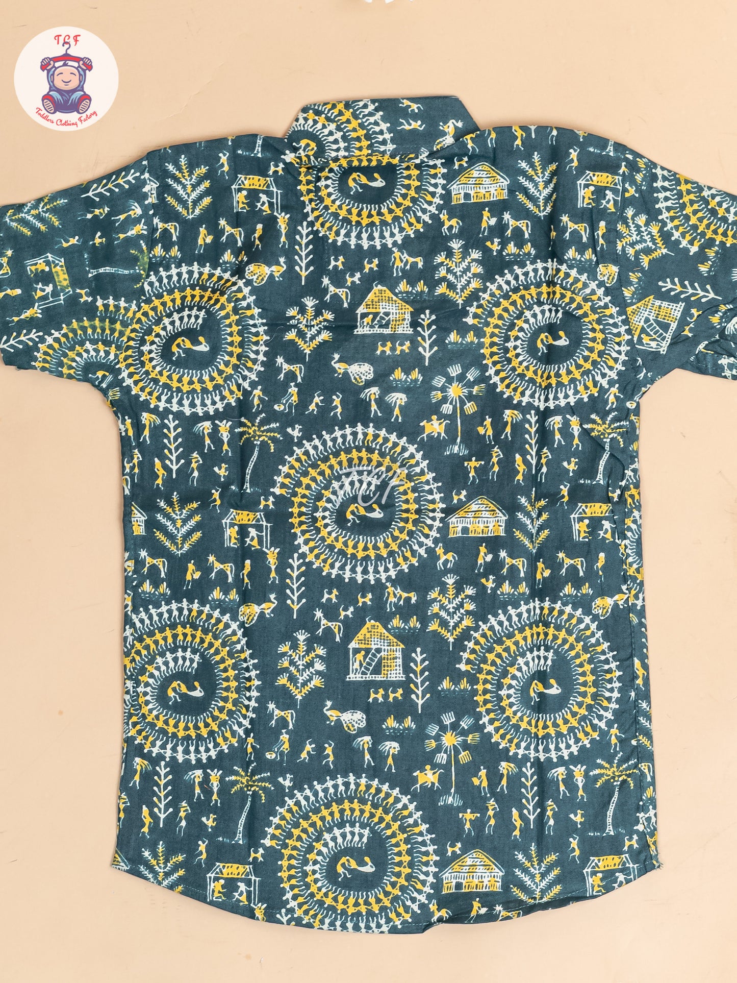 Light Green -  Boys Floral Printed Short Kurta