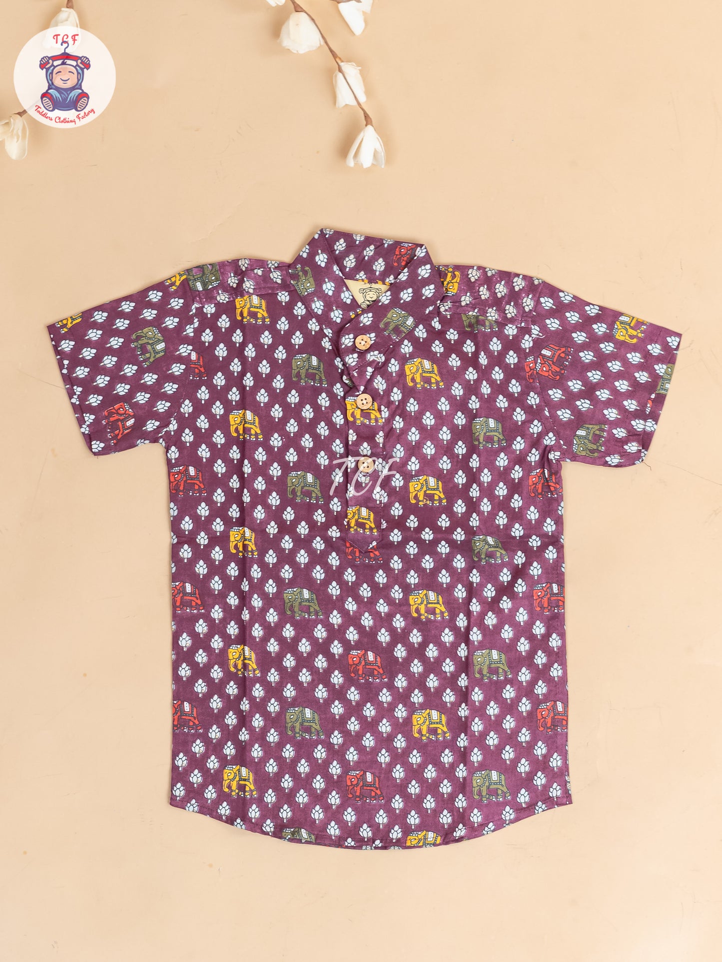 Majentha -  Boys Floral Printed Short Kurta