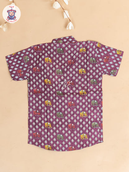 Majentha -  Boys Floral Printed Short Kurta