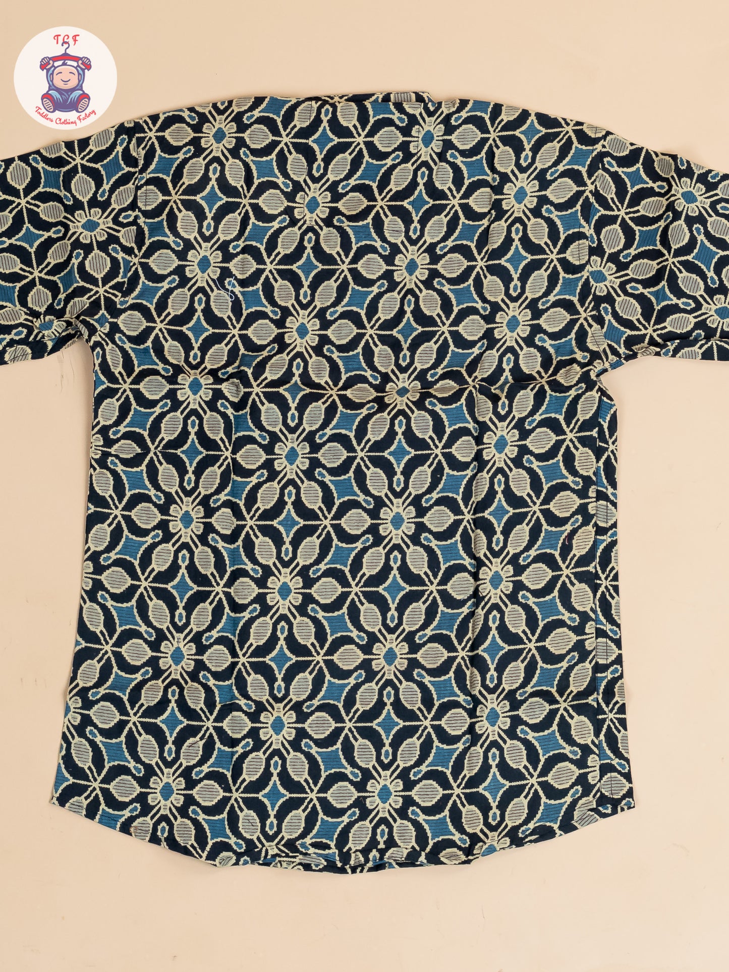 Black & Blue -  Boys Floral Printed Short Kurta