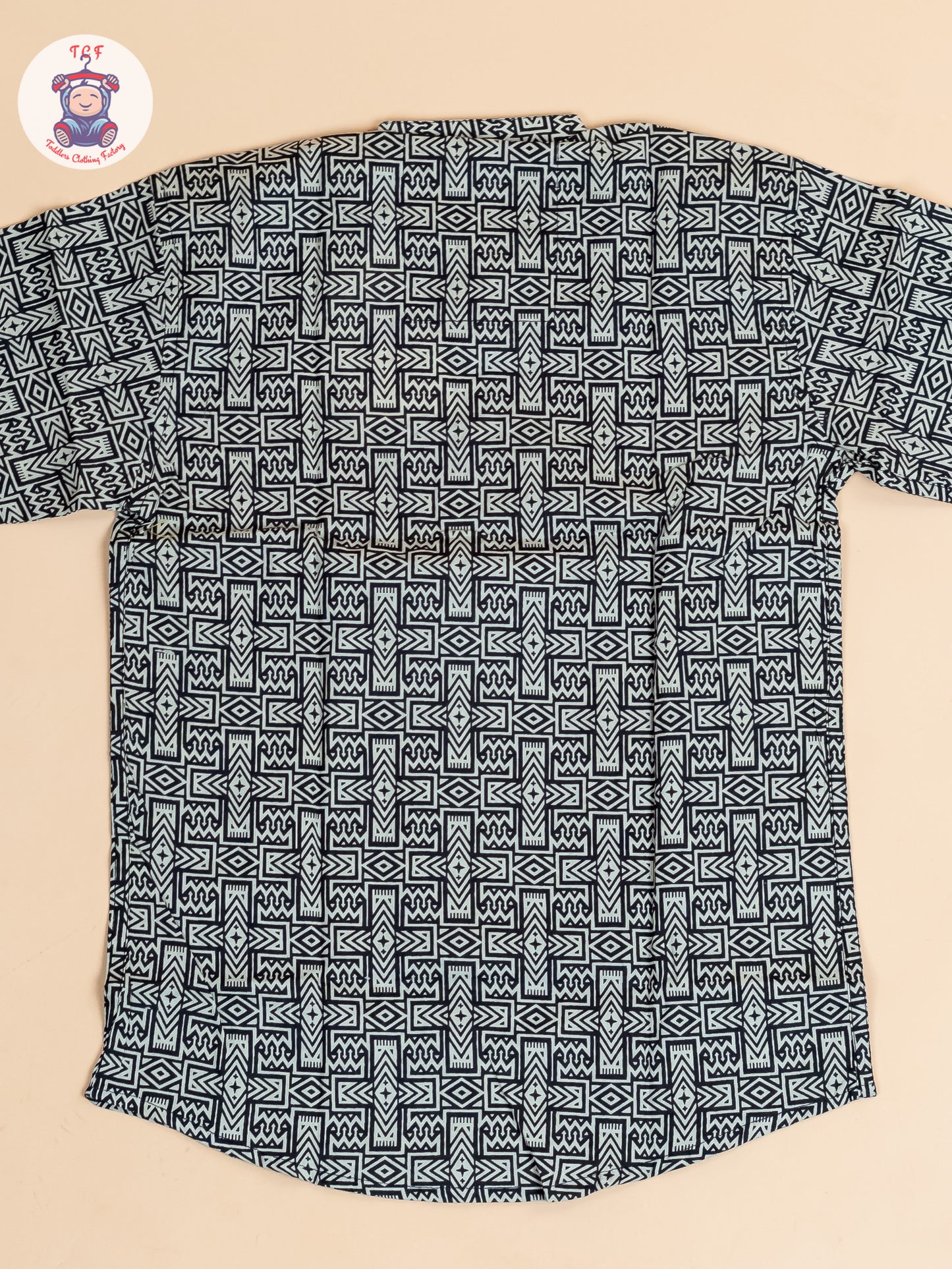 Black -  Boys Floral Printed Short Kurta